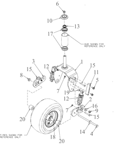 Front Caster 2 Diagram and Parts List for ZTX5-60KW (47RIAAA8010)(2021) Cub Cadet Lawn Tractor